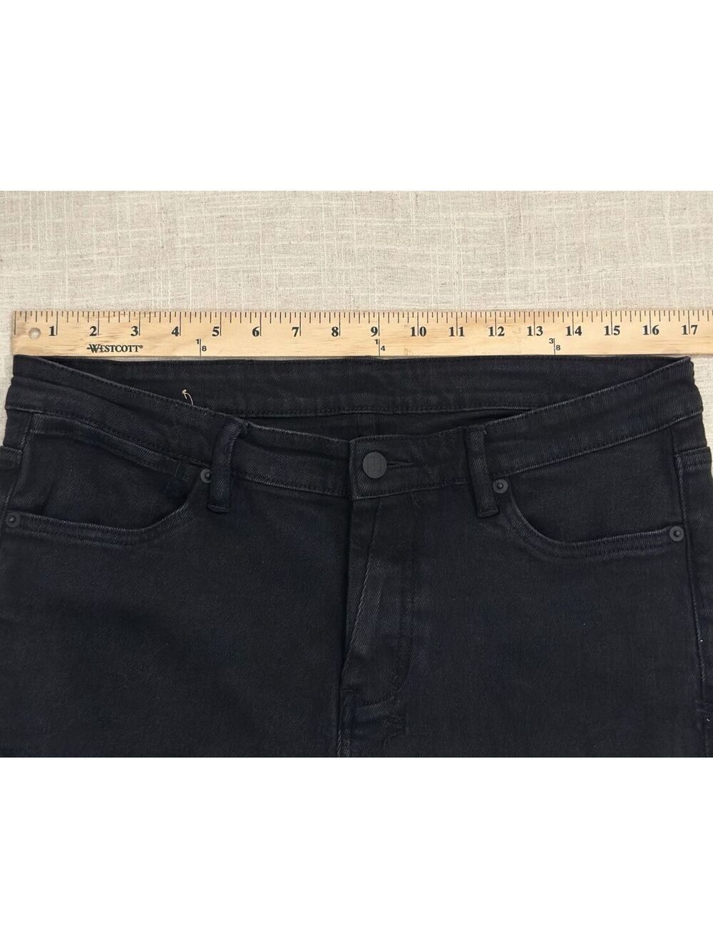Ksubi Van Winkle Ace Black Slice Ripped Mens 36x30 Faded Distressed Skinny Jeans - Picture 7 of 9